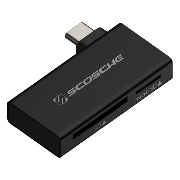 Scosche MCRA2-RP High Speed 2-in-1 USB-C - SD Memory Card Reader for MicroSD/SDHC/SDXC/RS-MMC Cards