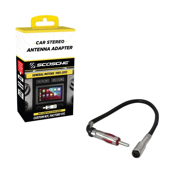 Scosche MDA1B Micro/Delco Antenna Car Stereo Adapter Compatible w/ Select 1985-2013 GM & Imports