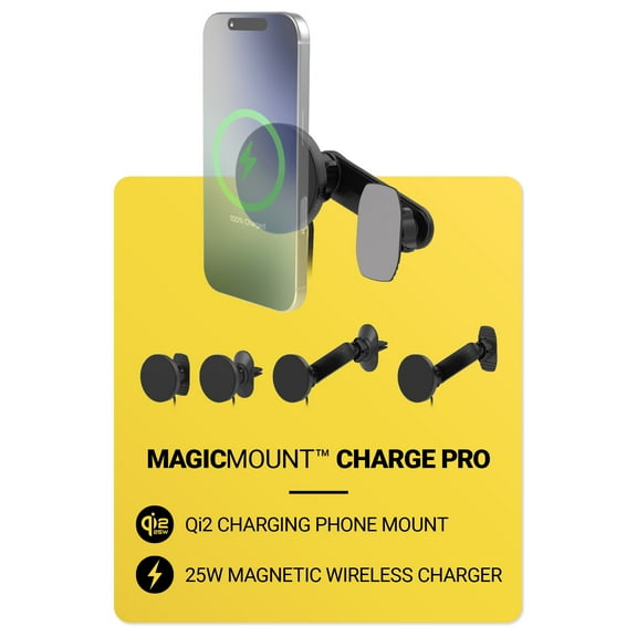 Scosche MPQTRODVR-SP Qi2 25W MagSafe Vent/Dash/Swing Arm/Back-of-Display Wireless Charging Mount