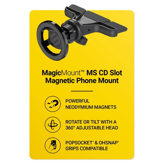 Scosche MagicMount Magnetic CD Slot MagSafe Car Phone Mount Compatible w/ SpinPop & Ohsnap SMS2CD-SP