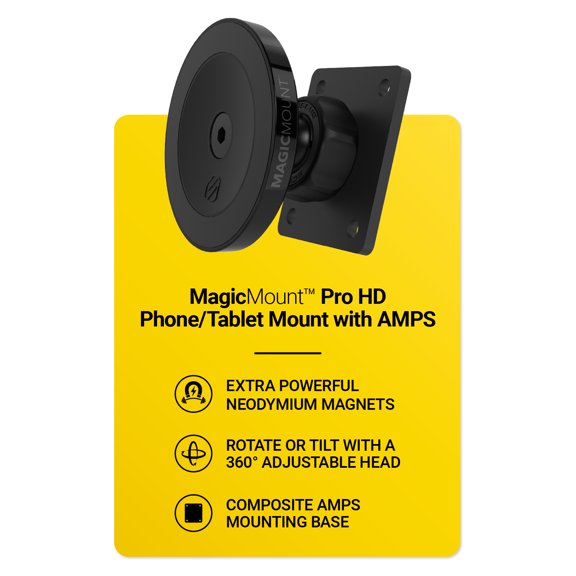 Scosche MagicMount Pro HD Magnetic Car Mount w/ AMPS Base for ProClip Bases & Adhesive Dash Adapter MXMSAMPS-XC