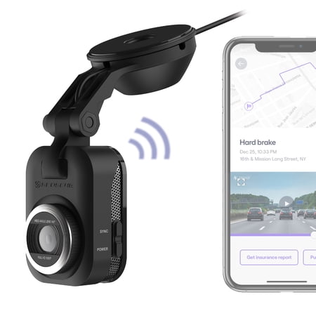 Scosche NEXS11032-ET Full HD Smart Dash Cam Powered by Nexar with Suction Cup Mount and 32GB micro-SD card