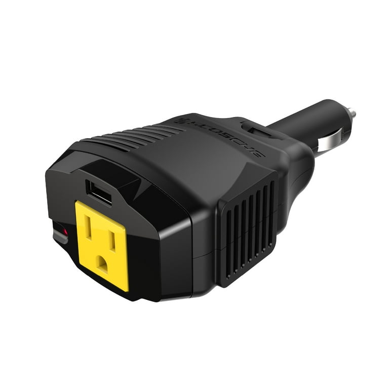 Scosche PI100CL INVERT100 100W Car Power Inverter with 12W USB Port 12V DC to 110V AC Converter Walmart