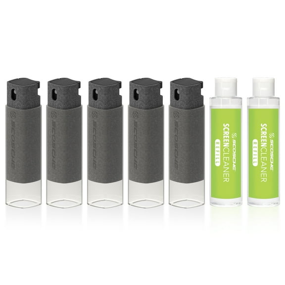 Scosche SCOCLNR-5PK 20 ML Natural Cleaner Bottle w/ Microfiber for Electronic Touchscreens, 5 Pack