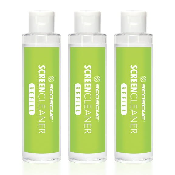 Scosche SCOCLNRRF-3PK 80 ML Natural Cleaner Refill Bottle for Electronic Touchscreens Spray, 3 Pack