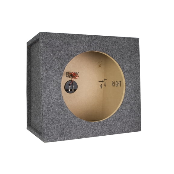 Scosche SE12KT-WM1SD 12 in. Single Car Subwoofer Cabinet Enclosure Box 16 x 17 x 20 in Gray Carpet