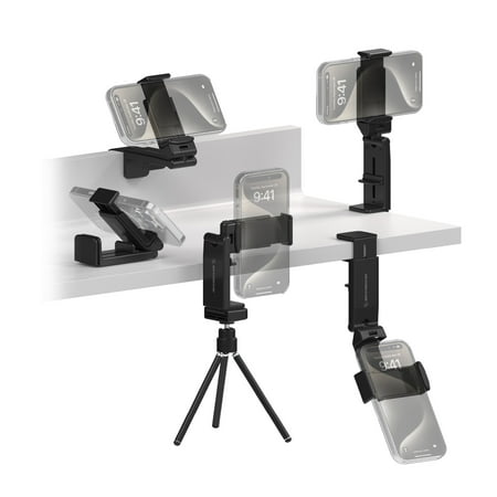 Scosche SUHTRVL-SP1 Universal 360° Adjustable Lightweight, Compact Travel Phone Mount or Stand Black