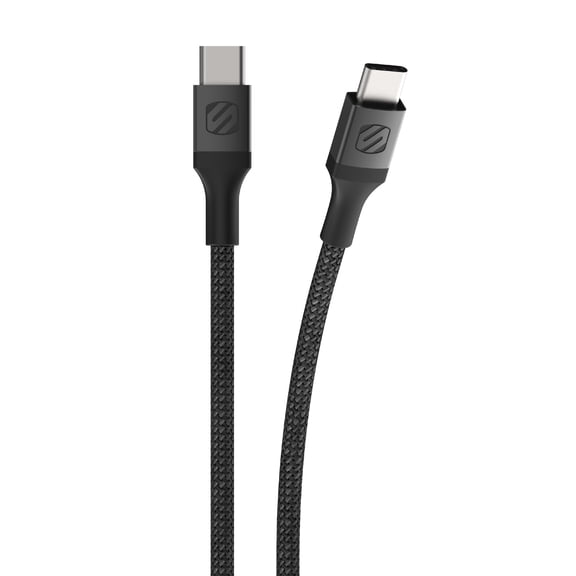 Scosche StrikeLine 60W USB-C to USB-C Fast Charge & Sync Cable 4ft Power Delivery Data Black SCC4-SP