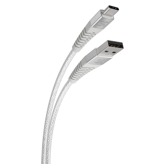 Scosche Strikeline 4 ft Heavy-Duty Premium USB-A to USB-C Fast Charge & Sync Cable White HDCAB4WT-SP