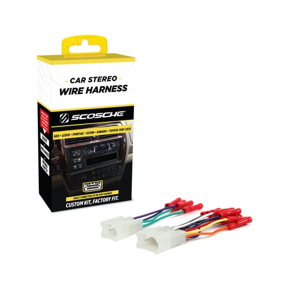 Scosche TA02BCB Wiring Harness Comp w/ Select 1987-21 Geo, Lexus, Toyota, Scion & Subaru Multicolor