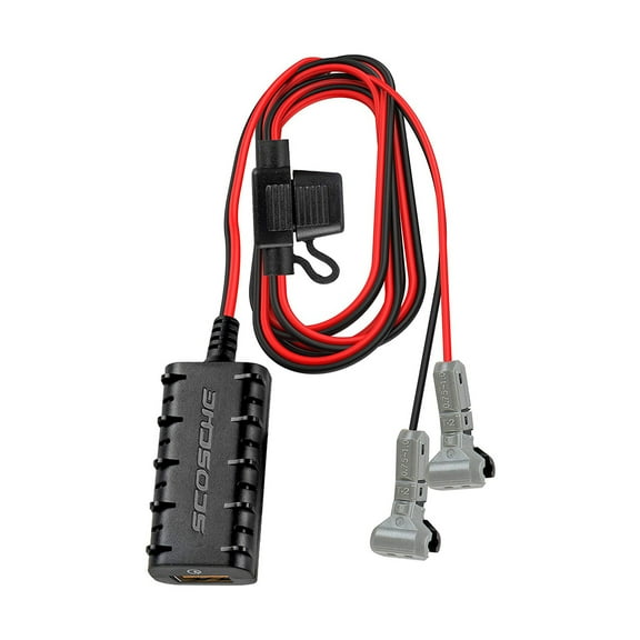 Scosche UHWKQC3-SP Universal 5ft USB Hardwire Kit with 18W USB-A QC 3.0 Port and 12V Quick Connectors