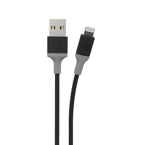 Scosche i34by-sp Strikeline MFi Certified Lightning Charge & Sync Cable for All Lightning Devices 4-Foot. Gray/Space Gray