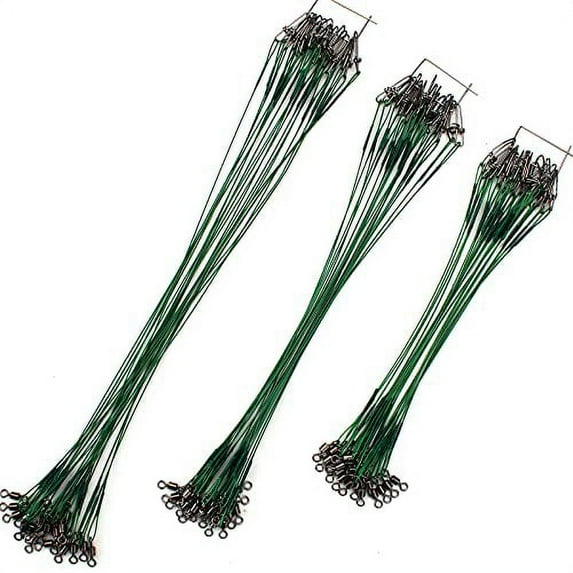 Scotank Fishing Leaders, Fishing Tackle, Tooth Proof Fish Line, Stainless Steel Wire, Fish Gear Kit, with Swivels Snap Connect, for Lures Bait Rig Or Hooks (3 Size Test 40 Lb)