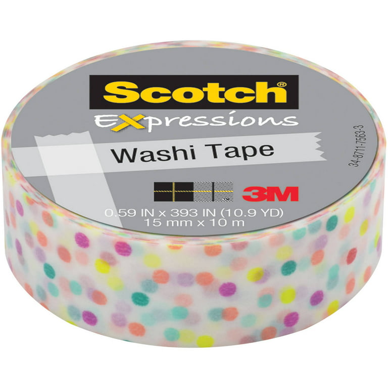 Scotch® Expressions Washi Tape C317-4PK-STRP Multi-Pack w/storage box  Stripes, Dots and
