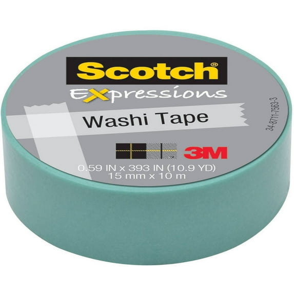 Scotch 0.59" Pastel Blue Expressions Washi Tape, 393"