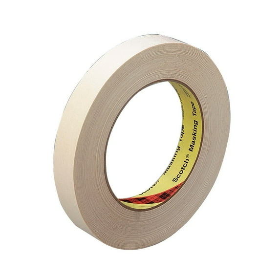 Scotch 005304 Pressure Sensitive Self-Adhesive Masking Tape, 0.75 In. x 60 Yd. - Tan