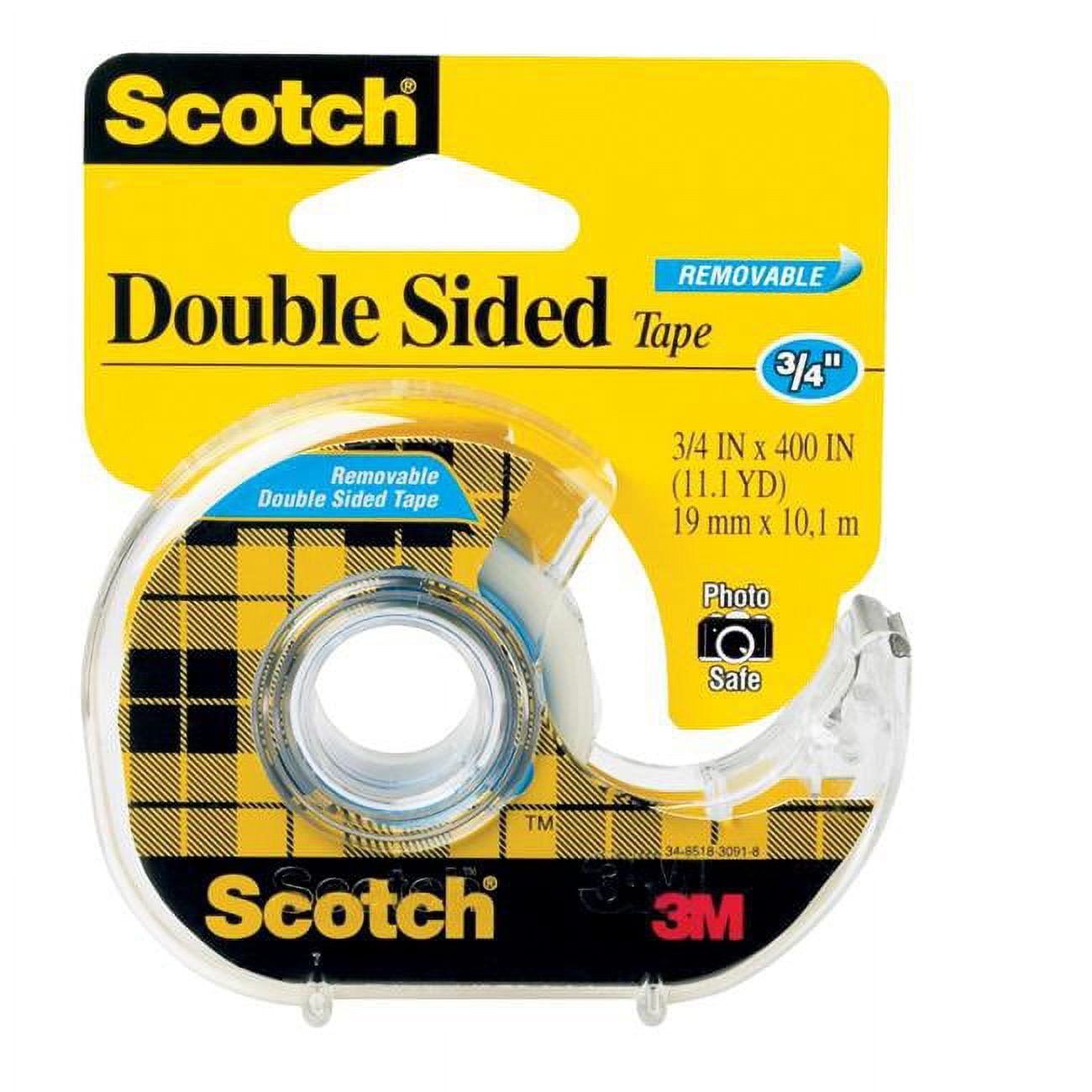 Scotch 038441 Double Sided PhotoSafe Tape, Clear, 0.75 x 400 In
