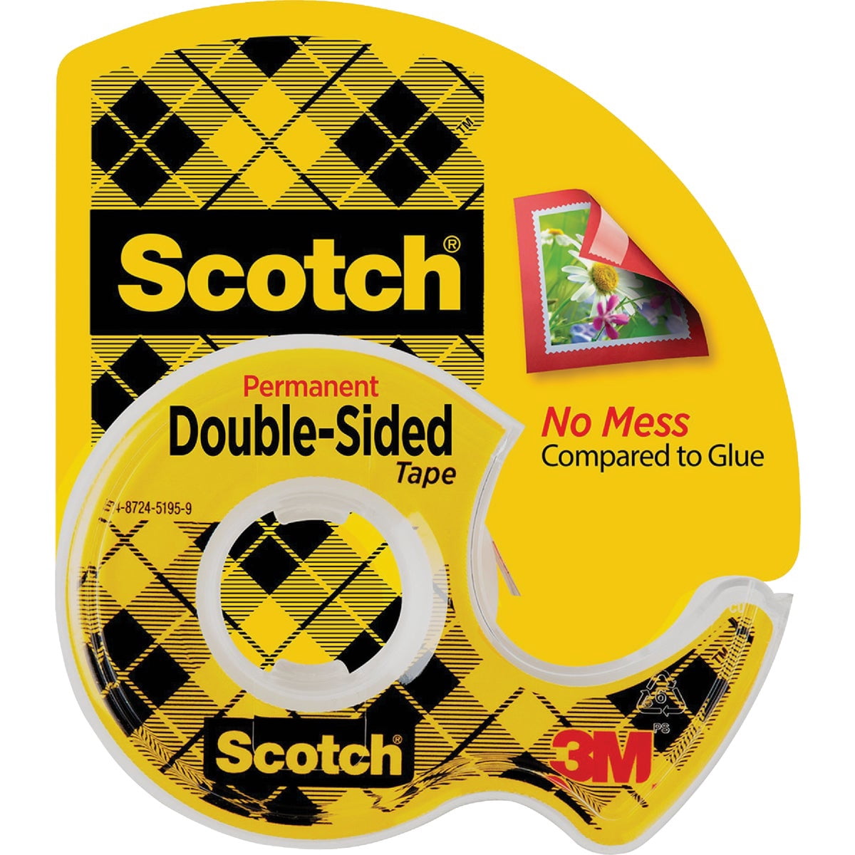 Scotch 136 Double-Faced Transparent Tape, 1/2 x 250-In. - Quantity 12 — Residential Use, Standard Application