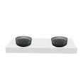 thumbnail image 1 of Scotch 14" Round Decorative Light Black Vessel Glass Sinks With 60" White Base, 1 of 7
