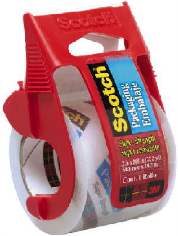 Scotch 142 Heavy Duty Shipping Packaging Tape with Dispenser, 2" x 800", Clear