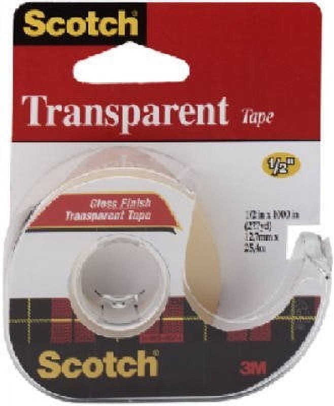 Scotch 144 Transparent Tape + Dispenser, 1/2 x 450 In. - Quantity 12