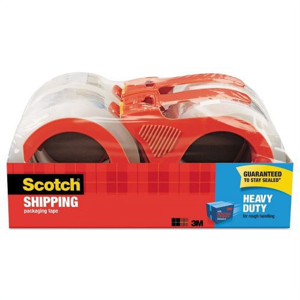 Scotch 3850 Heavy Duty Packaging Tape, Clear, 4 per Pack