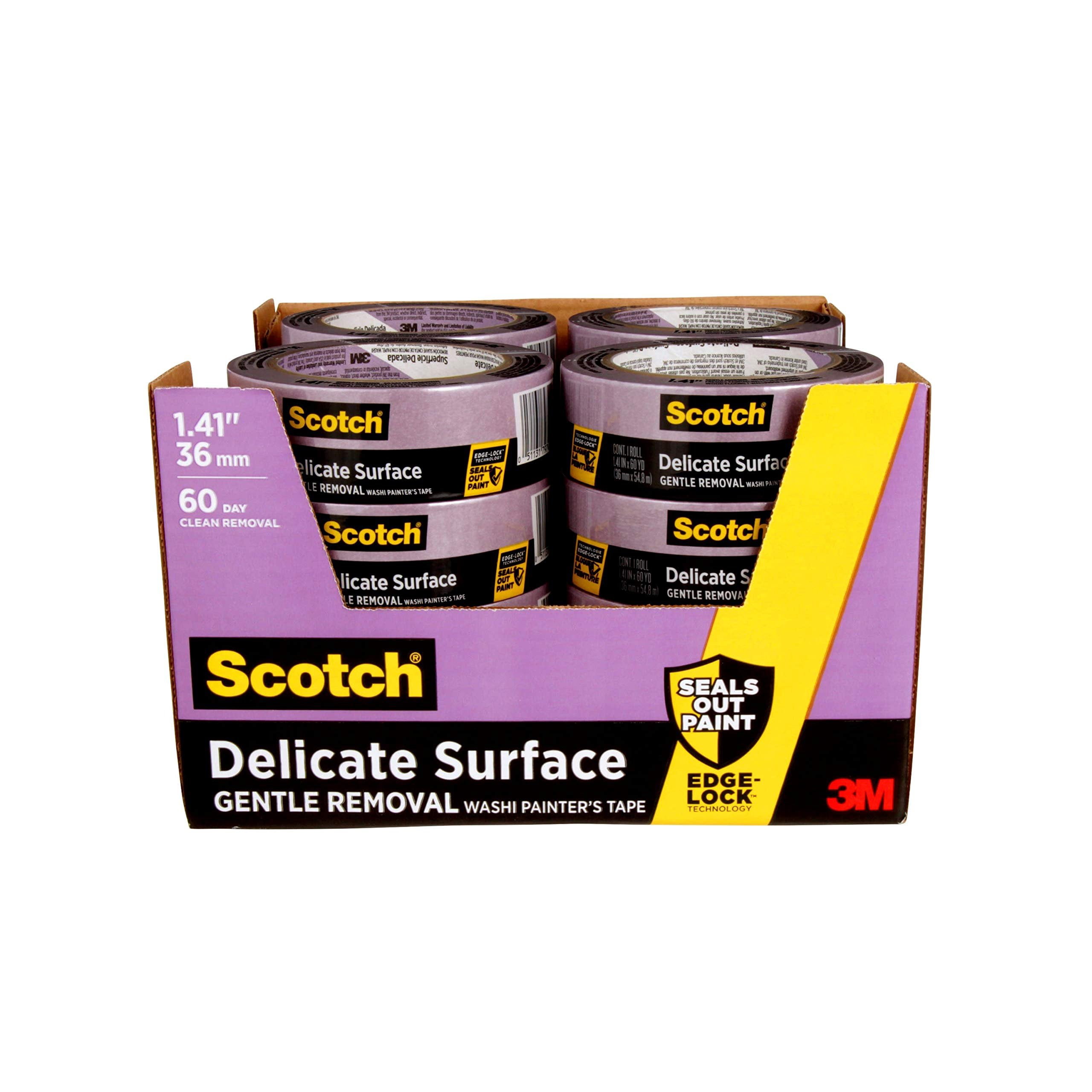 Scotch 2080EL-36E Delicate Surface Painter's Tape, 1.41" Width, Purple, 16 Rolls
