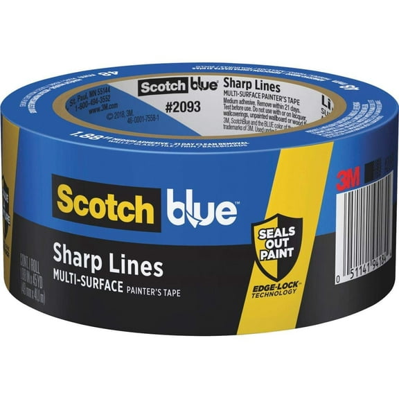 Scotch 2093EL-1 Painter's Masking Tape, 60 yd Length x 1" Width