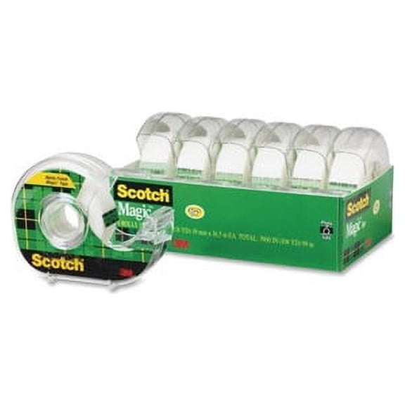 Scotch 3/4 18.06 yd Length x 0.75" Width - 1" Core - Dispenser Included - Handheld Dispenser - 6 / Pack - Matte Clear