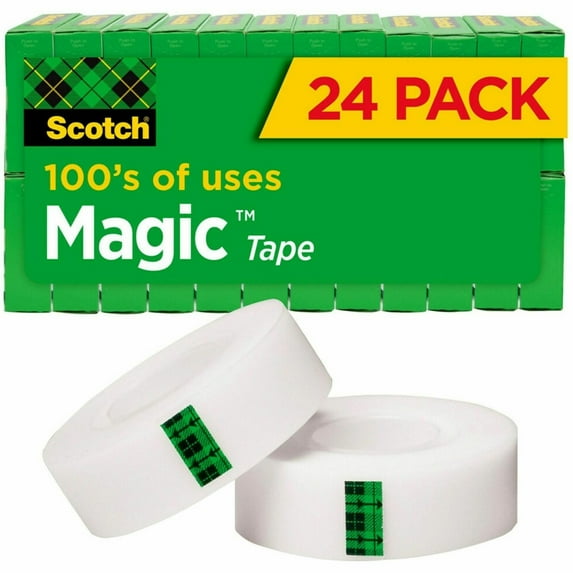 Scotch Magic Tape, Standard Width, Numerous Applications, Invisible, Engineered for Office and Home Use, Great for Gift Wrapping, 3/4 x 1000 Inches, Boxed, 24 Rolls (810K24)