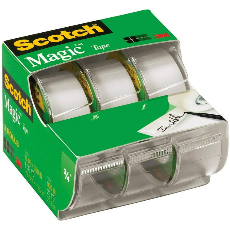 3M 3105 Scotch Matte Finish Invisible Tape With Plastic Dispenser 3/4 By  300 Inch 3 Roll Pack: Transparent Tapes (051131576346-2)