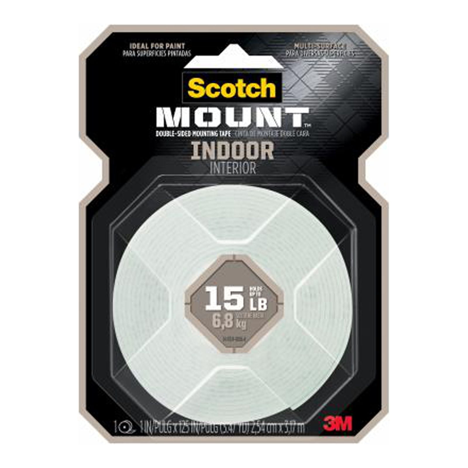 Scotch 314H-MED Double-Sided Mounting Tape, Indoor, 1 x 125 In. - Quantity 4