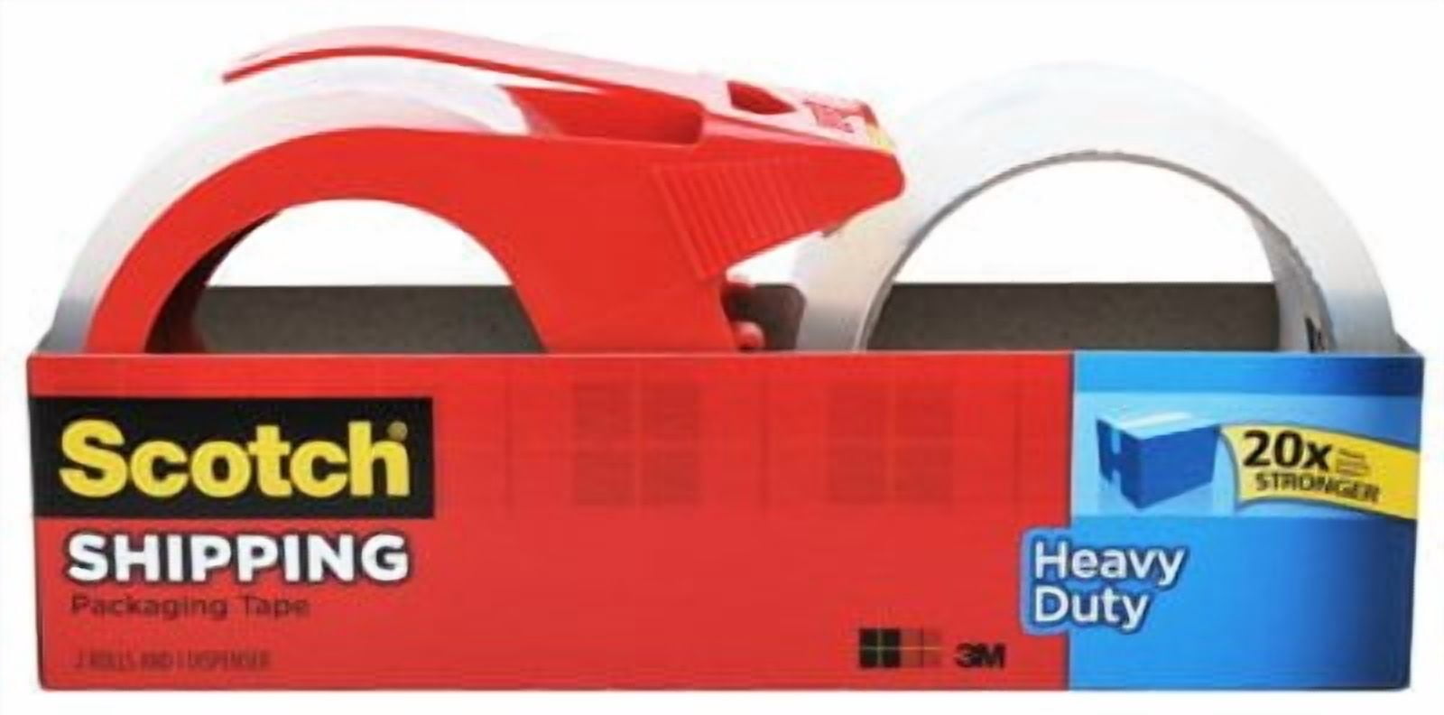 Scotch 3850-2-1RD Heavy Duty Shipping Packaging Tape, Clear, 1.88-In. x 54.6-Yds. - Quantity 1
