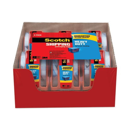 Scotch 3850 Heavy-Duty Packaging Tape with Dispenser, 1.5" Core, 1.88" x 66.66 ft, Clear, 6/Pack, Each