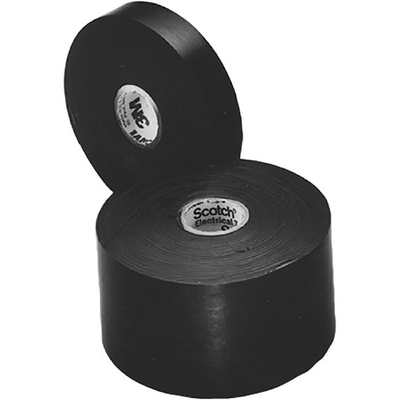 Scotch 3M 130C Linerless Electrical Tape 30 Mil 3/4" x 30' Black 24/Case T964130C