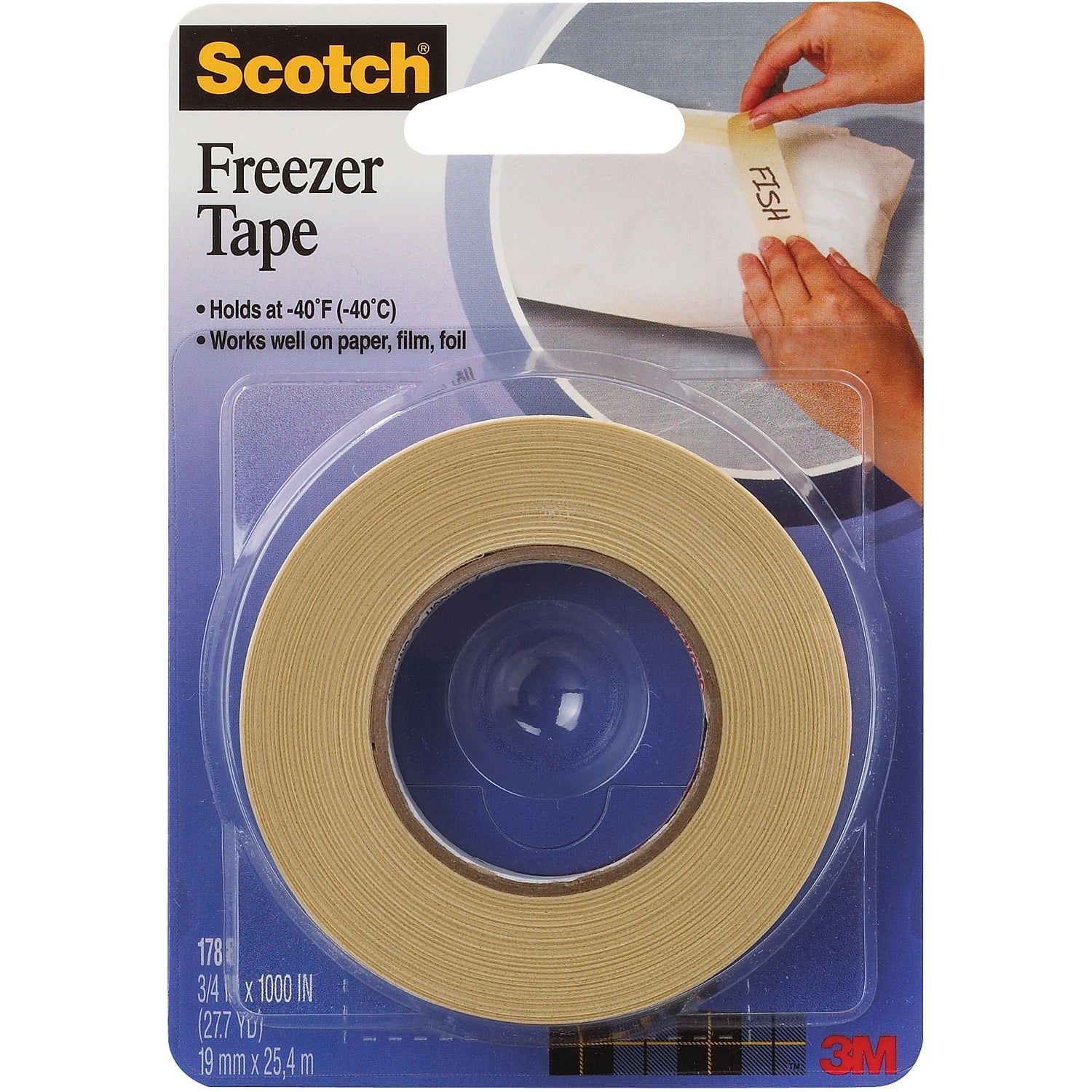 Scotch 3M 178 Freezer Tape 2.6 Mil 3/4" x 1000' Natural 24/Case