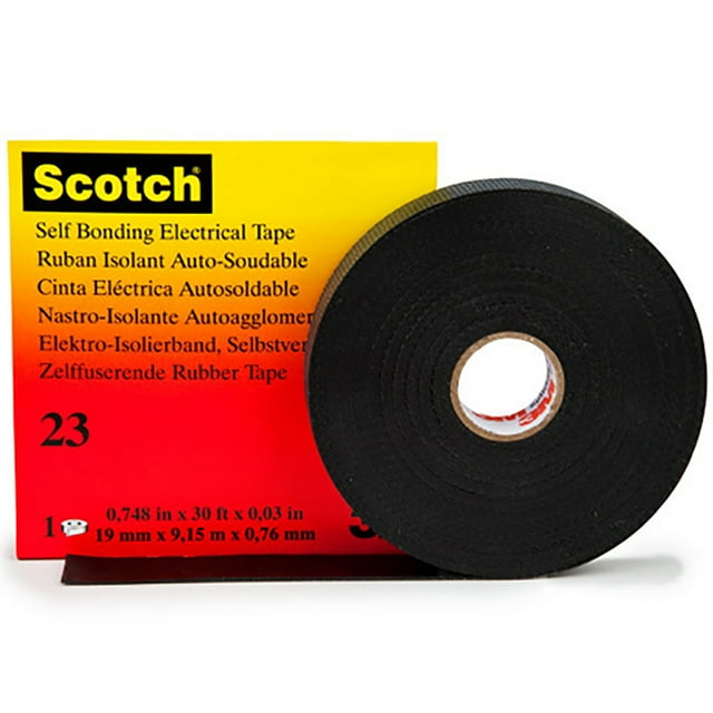 Scotch 3M 23 Electrical Tape 30 Mil 3/4" x 30' Black 2/Case T9640232PK