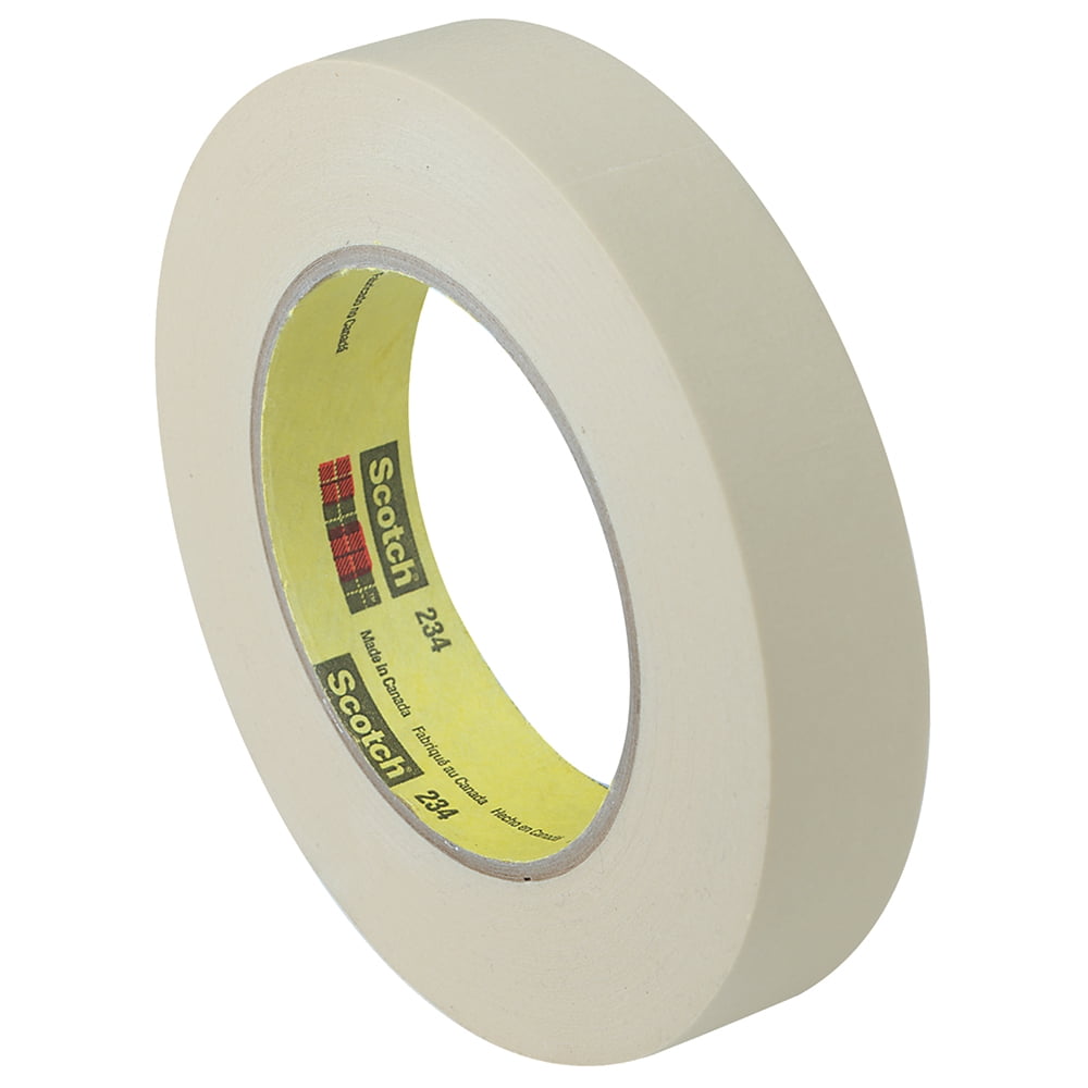 Scotch 3M 234 Masking Tape 5.9 Mil 1 1/2" x 60 yds. Tan 24/Case T936234