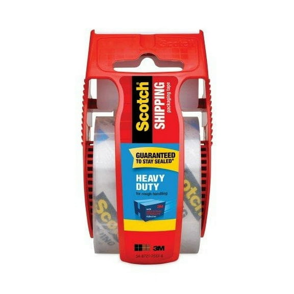 Scotch-3PK Scotch 3850 Heavy-Duty Packaging Tape with Dispenser, 1.5" Core, 1.88" x 66.66 ft, Clear (142)