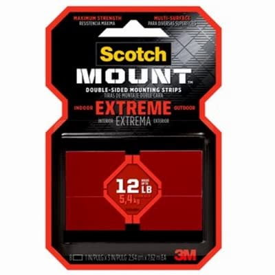 Scotch 414H-ST Extreme Double-Sided Mounting Strips, 1 x 3 in., 8-Ct. - Quantity 4