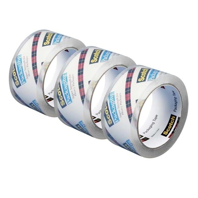 Scotch  48 mm x 50 m Heavy Duty Shipping Packaging Tape - Clear, Pack of 3