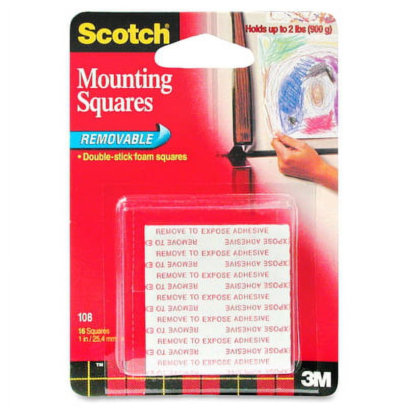 Scotch® Removable Double-Sided Mounting Squares, Multiple Sizes