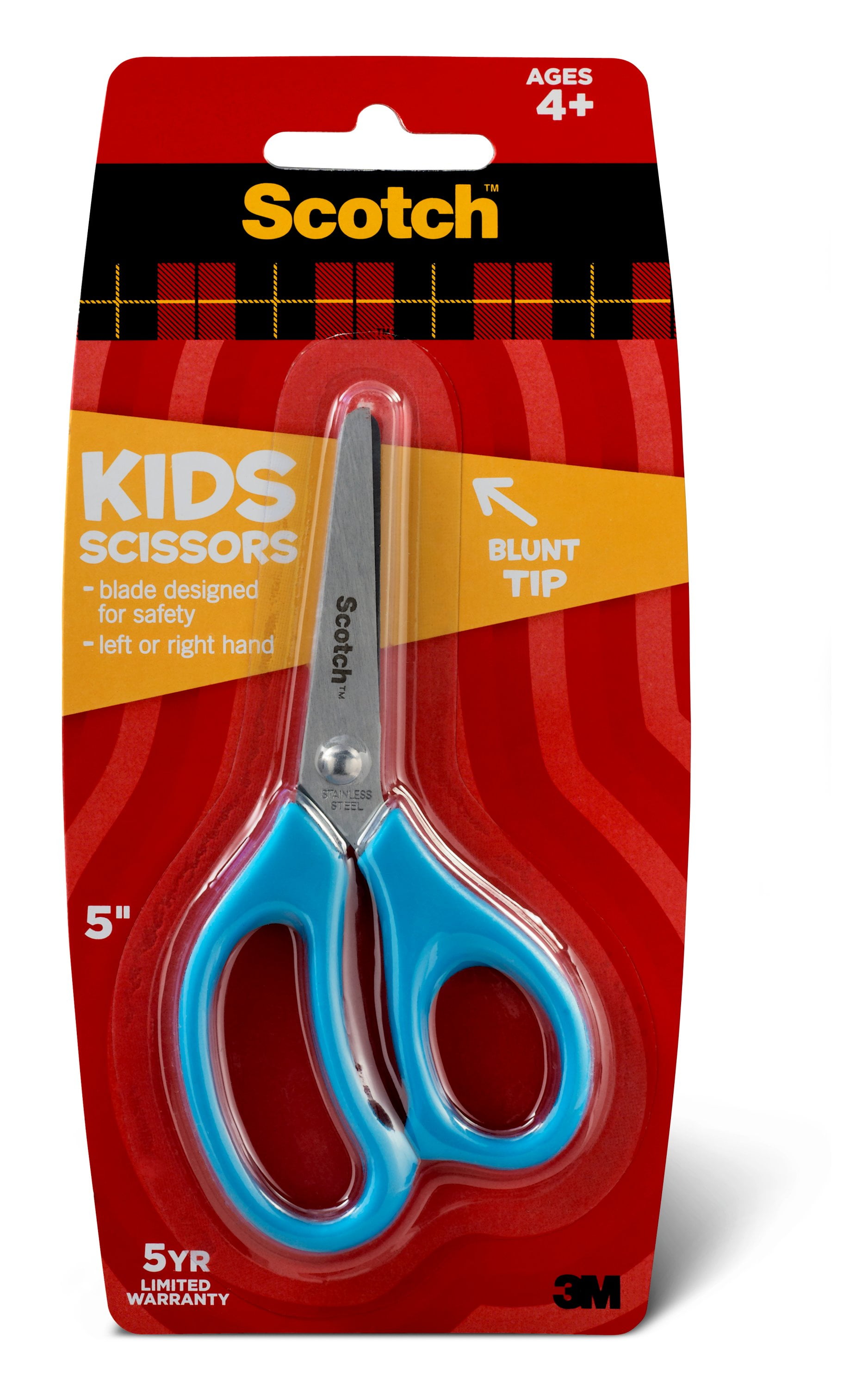 3M Scotch Kids 5 Scissors, Blunted, Red