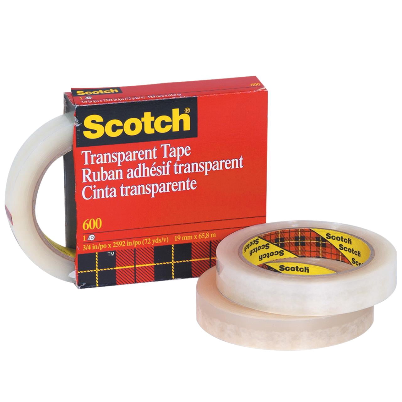Scotch 600 MultiTask Tape 2.3 Mil 1" x 72 yds. Transparent 36/Case T965600