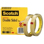 Scotch 665 Double-Sided Tape, 0.50 x 1296 Inches, Clear, Pack of 2