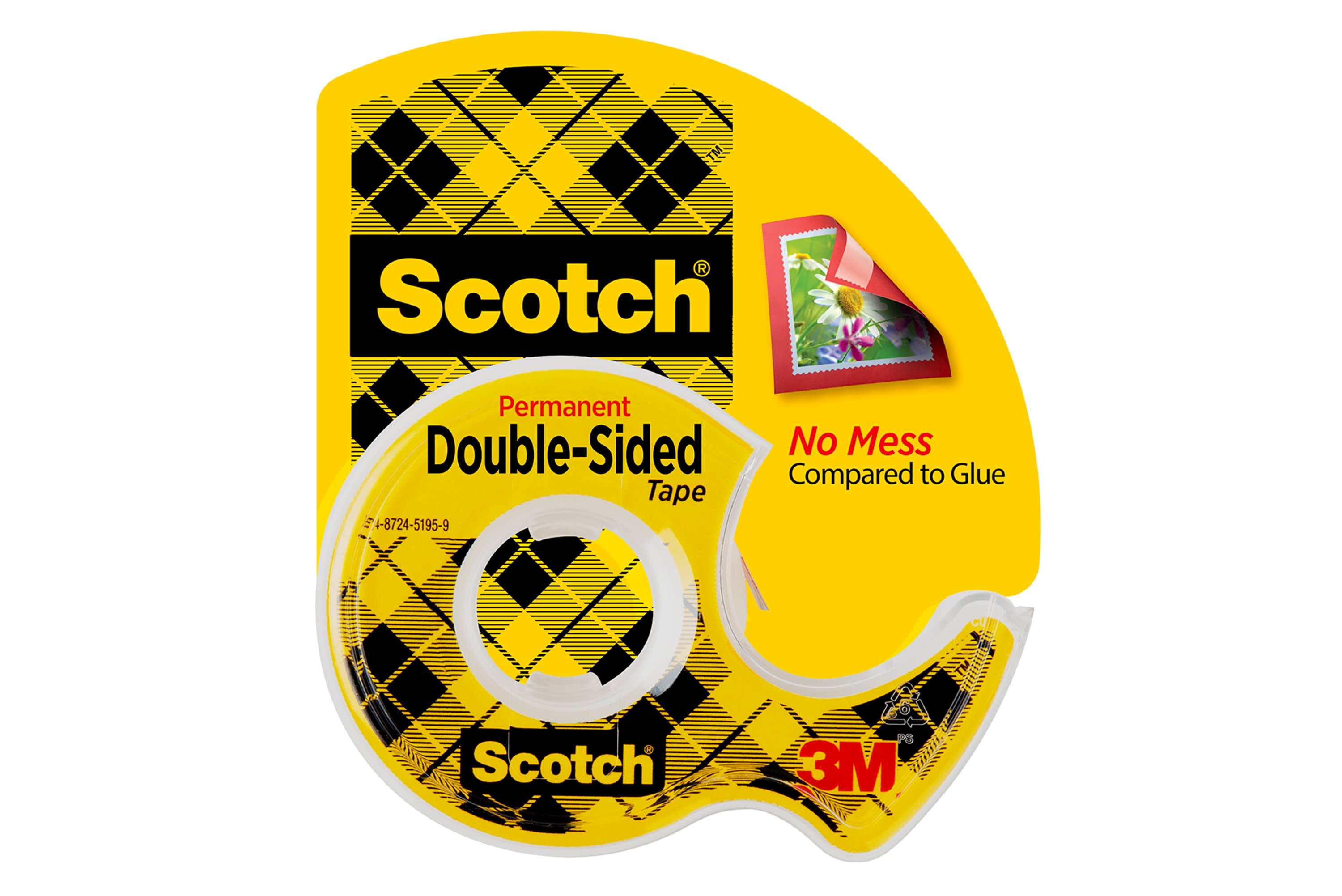 Scotch 665 Double-Sided Tape in Handheld Dispenser, 0.50 x 250 Inches, Clear