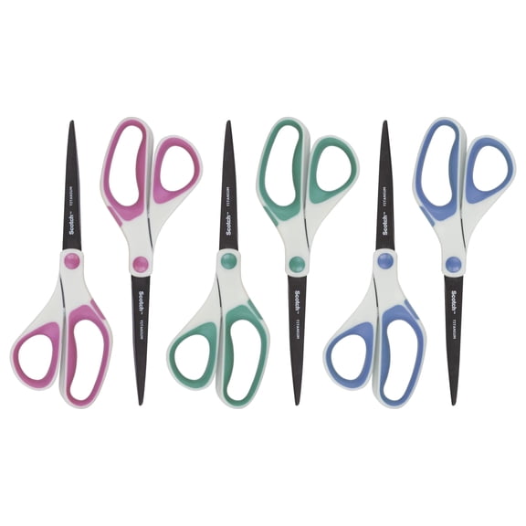 Scotch 8" Precision Ultra Edge Titanium Scissors, Ideal for Fabric, Crafts, and Photos, 6-Pack