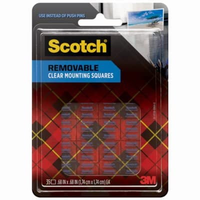 Scotch Removable Mounting Squares 859, Clear - Double-Sided Adhesive - 35 Pack, 6 Count