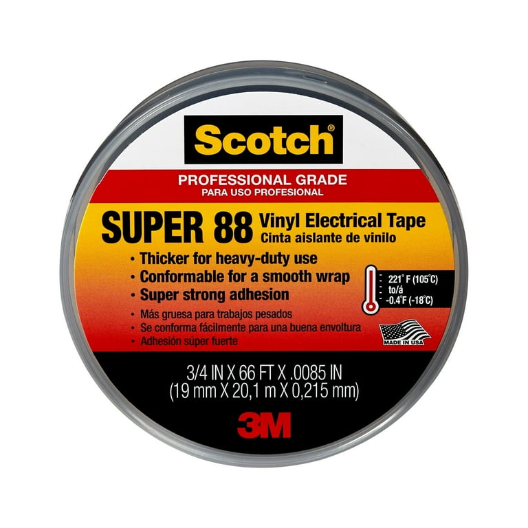 Scotch 88 Super Vinyl Electrical Tape, 0.75 Scotch 88 Super Vinyl Electrical Tape, 0.75