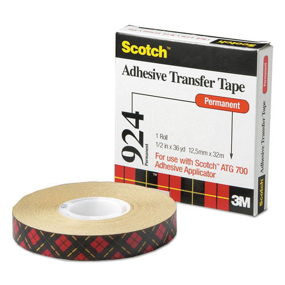 1PC Scotch ATG Adhesive Transfer Tape, Permanent, Holds Up to 0.5 lbs, 0.5\\" x 36 yds, Clear